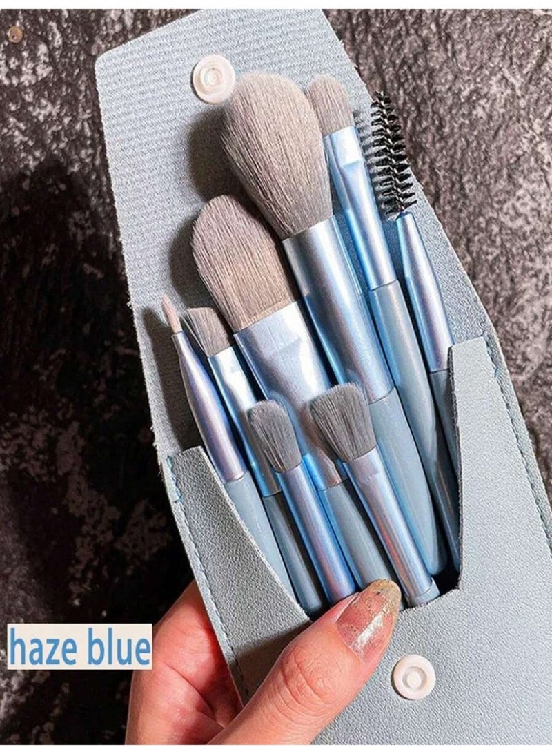7-Piece Makeup Brush Set with Case – 'Haze Blue' Professional Brushes - Image 1